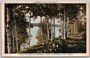 Postcard Lake of Bays Ontario c1929 Baysville River Split Ring Cancel Andersons