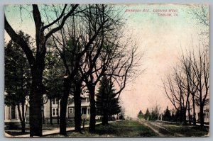 Postcard Anamosa Iowa c1909 Anamosa Ave Looking West Hand Tinted Jones County
