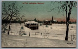 Postcard Montreal Quebec c1910s In Parc Lafontaine Winter Scene