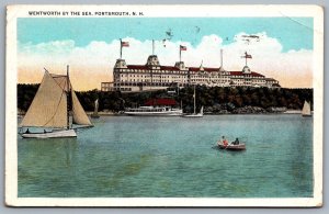 Postcard Portsmouth NH c1934 Wentworth by the Sea Boats Now Marriott Hotel & Spa