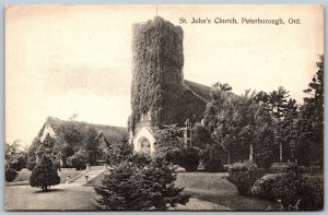Postcard Peterboro ONT c1908 St Johns Anglican Church