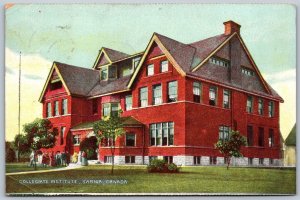 Postcard Sarnia Ontario c1909 Collegiate Institute Lambton County by Nerlich