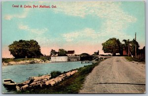Postcard Port Maitland Ontario c1910s Canal and Locks Haldimand County