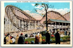 Postcard Crystal Beach Ontario c1920s Giant Coaster Fort Erie