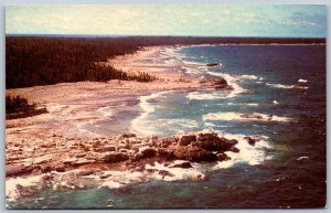 Postcard Bruce Peninsula Ontario c1972 Aerial View Surf and Shore