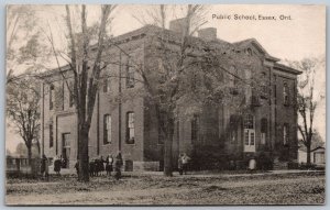 Postcard Essex Ontario c1910s Public School by J. E. Evans