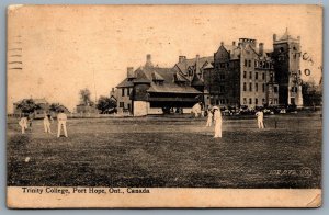 Postcard Port Hope ONT c1911 Trinity College Cricket Match From Toronto Spadina