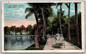 Postcard Palm Beach Florida c1923 The Flagler Trail to Three Mile Bay New York