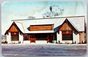 Postcard Sarnia Ontario c1962 Government Tourist Pavilion Blue Water Int. Bridge