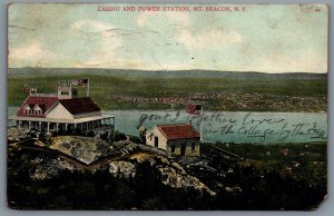 Postcard Matteawan NY c1907 Casino And Power Station on Mt. Beacon Hudson River