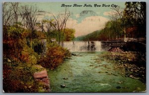 Postcard New York City NY 1911 Bronx River Falls CDS Flag Cancel Tremont Station
