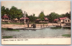 Postcard Sparrow Lake Ontario c1911 Massey Camp Split Ring Cancel Port Stanton