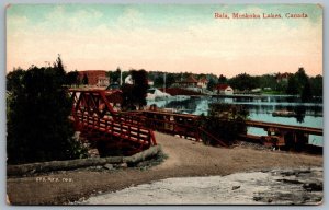 Postcard Bala Ontario c1909 Muskoka Lakes Woodville CDS Cork Cancel