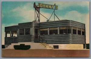 Postcard Somerville NJ c1940s Johnny's Diner on Route 29 Somerville Circle