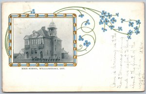 Postcard Williamstown Ontario c1906 High School Now Closed South Glengarry