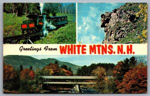 Postcard White Mountains NH c1970s Greetings from White Mountains Multi View