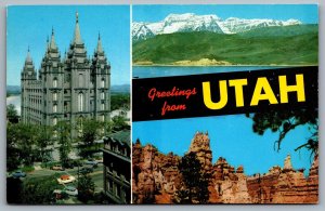 Postcard UT c1957 Greetings from Utah Multi View 