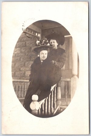 RPPC 1909 Iona Station Ontario Split Ring Cancel Identified Ida Grisdale & Ethel