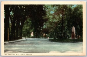 Postcard Hawkesbury Ontario c1940s War Memorial Prescott and Russell County