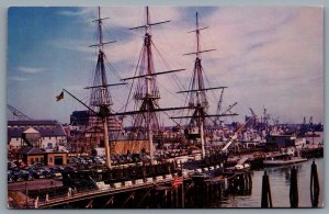 Postcard Boston MA c1960s Naval Shipyard USS Constitution Old Ironsides