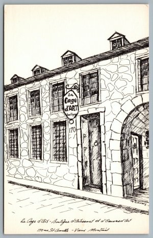 Postcard Montreal Quebec c1970s La Cage D’Art Inc. Advertisement Boutique Store