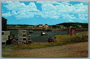 Postcard Blue Rocks Nova Scotia 1970s Fishing Village Lunenburg Tourist Region