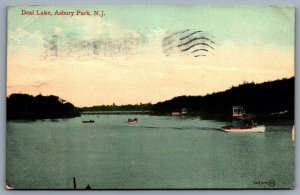 Postcard Asbury Park New Jersey c1909 Deal Lake Boaters 