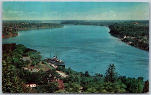 Postcard Queenston Heights Park ONT 1960s Lower Niagara River from Restaurant