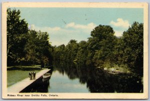 Postcard Smiths Falls Ontario c1940s Rideau River Lanark County by PECO