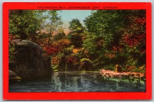 Postcard Gananoque Ontario c1940s Half Moon Bay Scenic St. Lawrence River