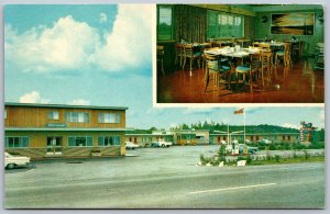 Postcard Whitefish ONT c1960s Bil Mur Motel Nickel District Highway 17 Dual View