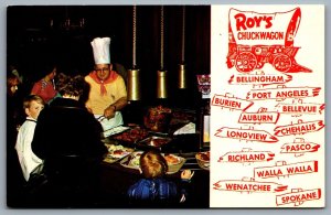 Postcard Washington c1970s Roy’s Chuckwagon Western Style Family Buffet