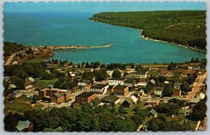 Postcard Bruce Peninsula Ontario c1960s Aerial View Lion