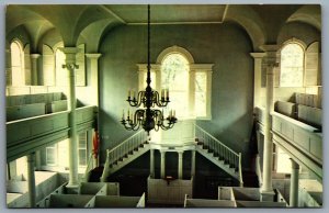 Postcard Bennington VT c1960s Old First Church Interior View Bennington County