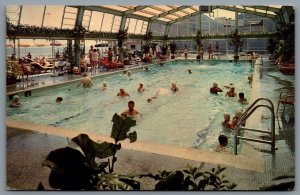 Postcard Atlantic City NJ c1960s Chalfonte Haddon Halls Salt Water Swimming Pool