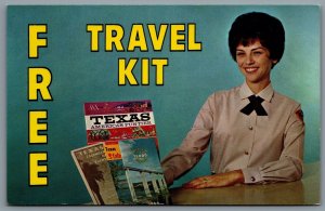 Postcard Austin TX c1966 Free Travel Kit Texas Highway Department Advertisement