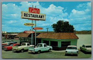 Postcard Gallup NM c1969 Earl’s Restaurant Pancakes Steak Mexican Route 66