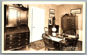 Postcard RPPC c1940s Ellsworth Maine The Black House Dining Room View 