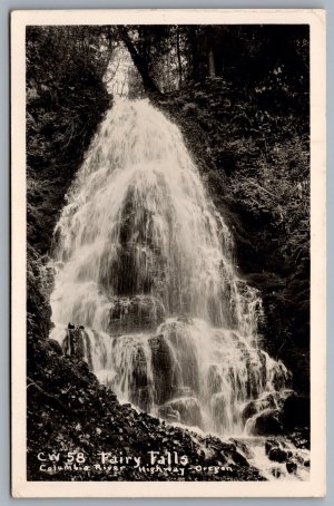 Postcard RPPC c1940s Corbett OR Fairy Falls Columbia River Highway Real Photo