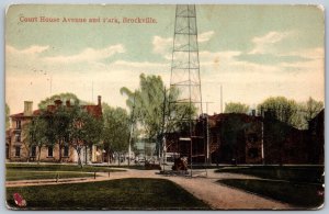 Postcard Brockville Ontario c1911 Court House Avenue and Park Split Ring Tyrell