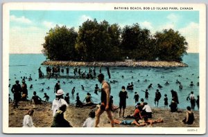 Postcard Bob-Lo Island Park Ontario c1915 Bathing Beach Bathers Amherstburg