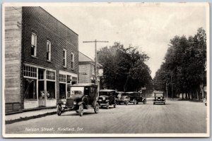 Postcard Kirkfield Ontario c1930s Nelson Street Old Cars by Rumsey Kawarthas