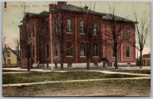 Postcard Essex Ontario c1910 Public School to Brigden ONT by T. J. Stillman
