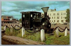 Postcard Fairbanks Alaska c1960s Railroad Station First Locomotive Engine