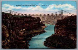 Postcard Hansen ID c1940 Hansen Suspension Bridge CDS Duplex Cancel