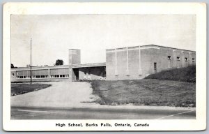 Postcard Burk’s Falls Ontario c1956 High School Parry Sound District