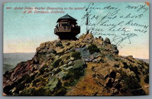 Postcard Marin County CA c1909 United States Weather Observatory Mt. Tamalpais