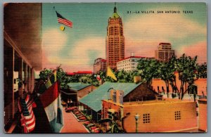 Postcard San Antonio TX c1940s La Villita Original City Location of San Antonio