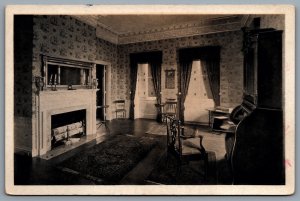 Postcard Thomaston ME c1930s Montpelier Library View Furnishings General Knox