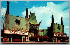 Postcard Hollywood CA 1957 Graumans Chinese Theatre My Man Godfrey Allyson Niven